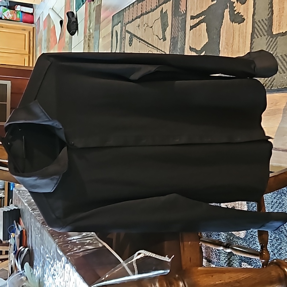 Men's Medium Murano Slim Fit Performance black button down dress shirt